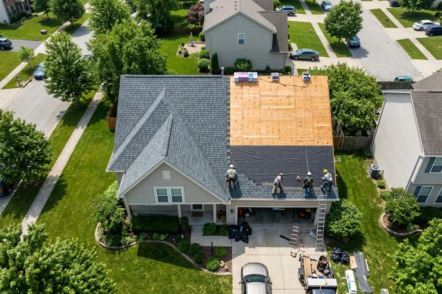 Beardman Building Services roof replacement in progress in Ona